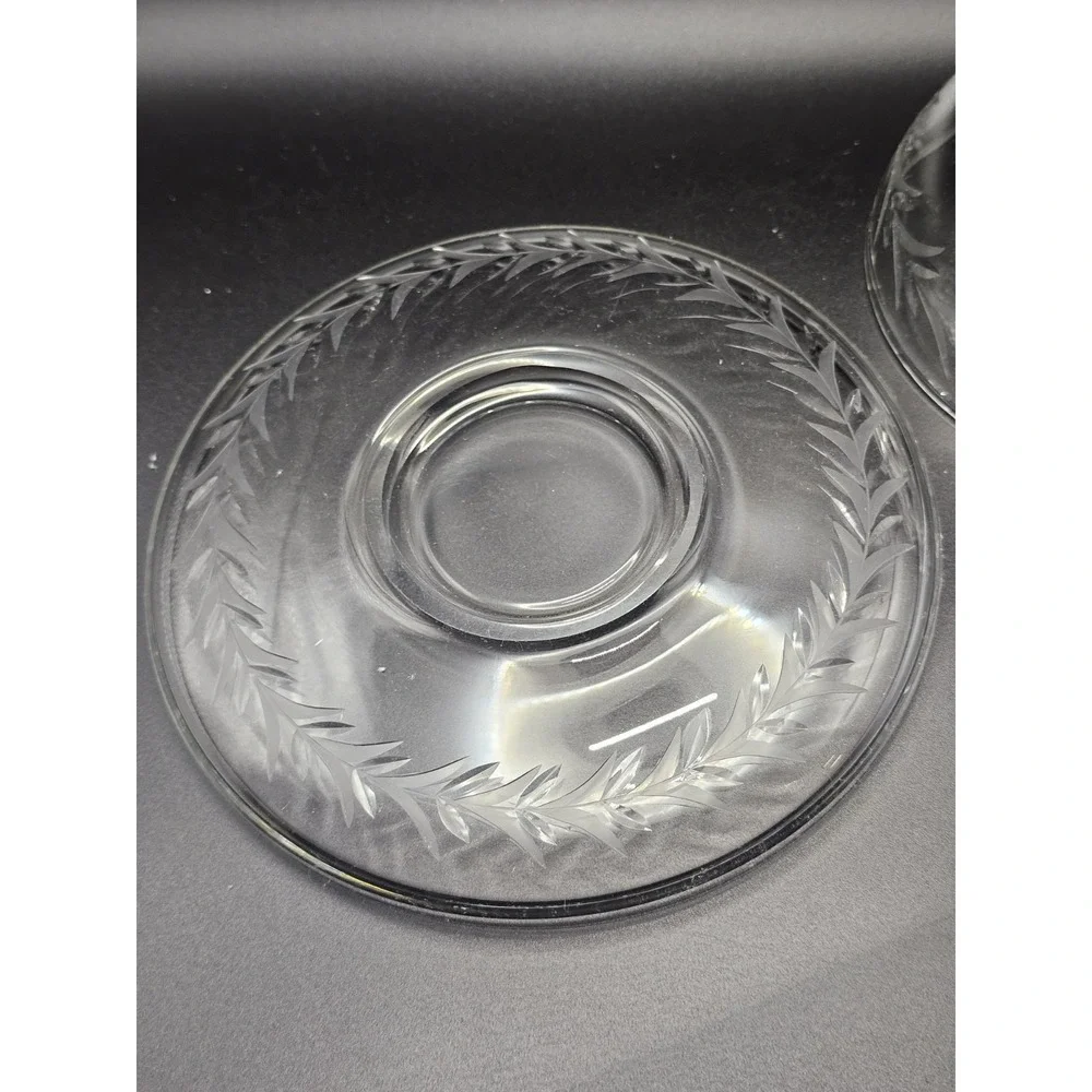 Fostoria Holly Mayonnaise Bowl 2 Piece Set W/‎ Underplate